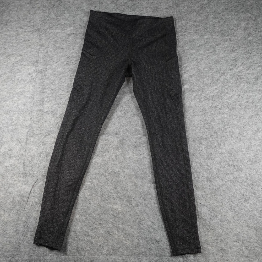 Lululemon Leggings Womens 8 Speed Up 28" Power Luxtreme Variegated Knit Black